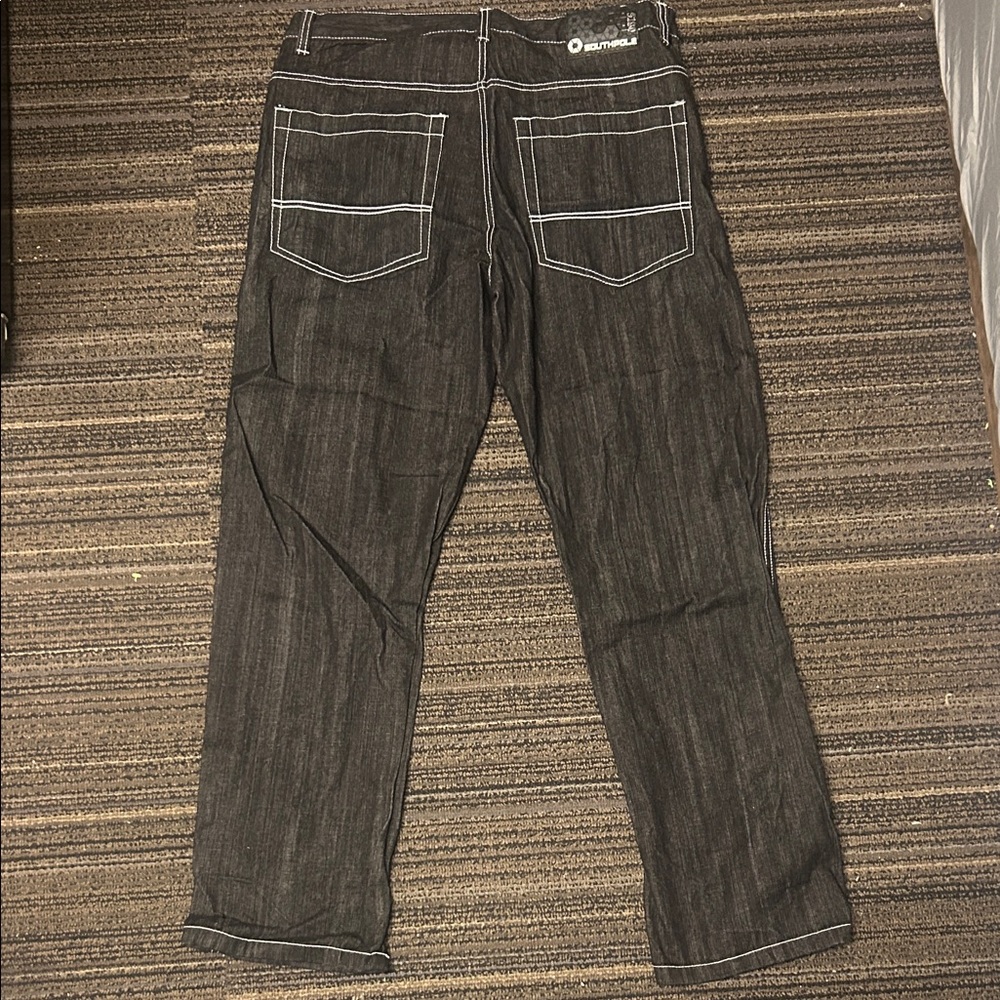 South Pole Men's Dark Gray Relaxed Jeans